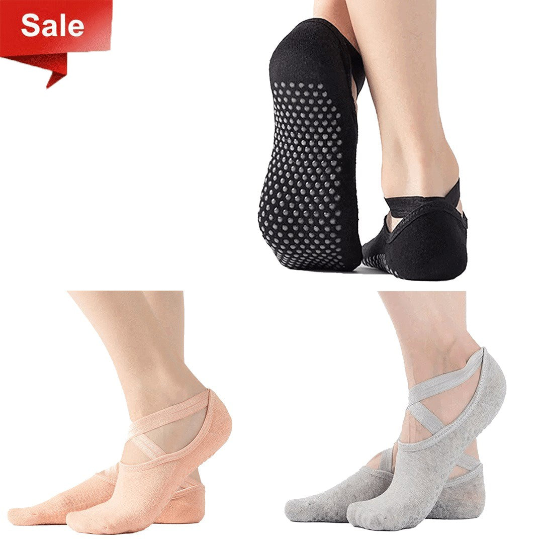 (3x) Pilates Non-Slip Grip Socks Offer