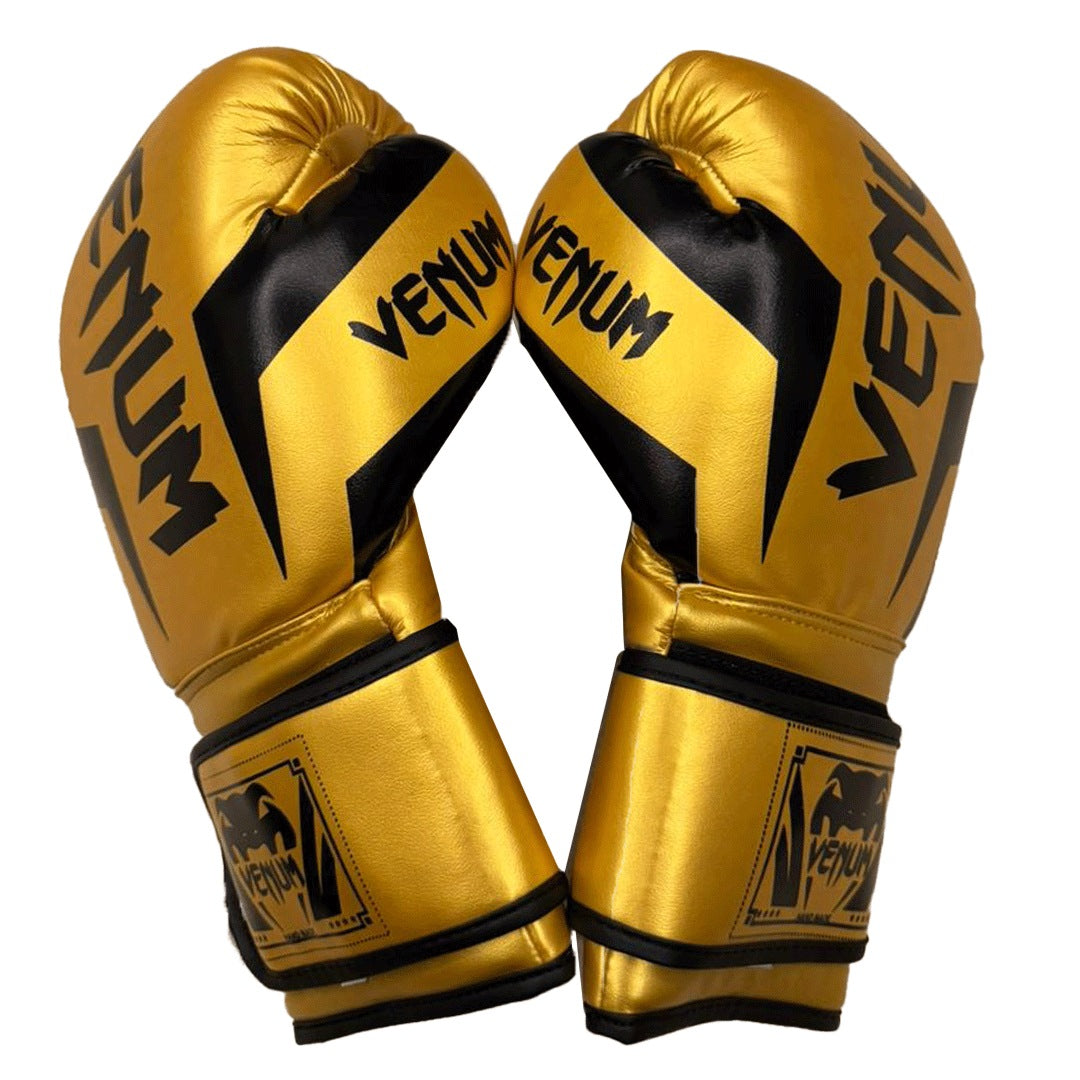 High Quality Boxing Gloves Pair (Gold/Black)