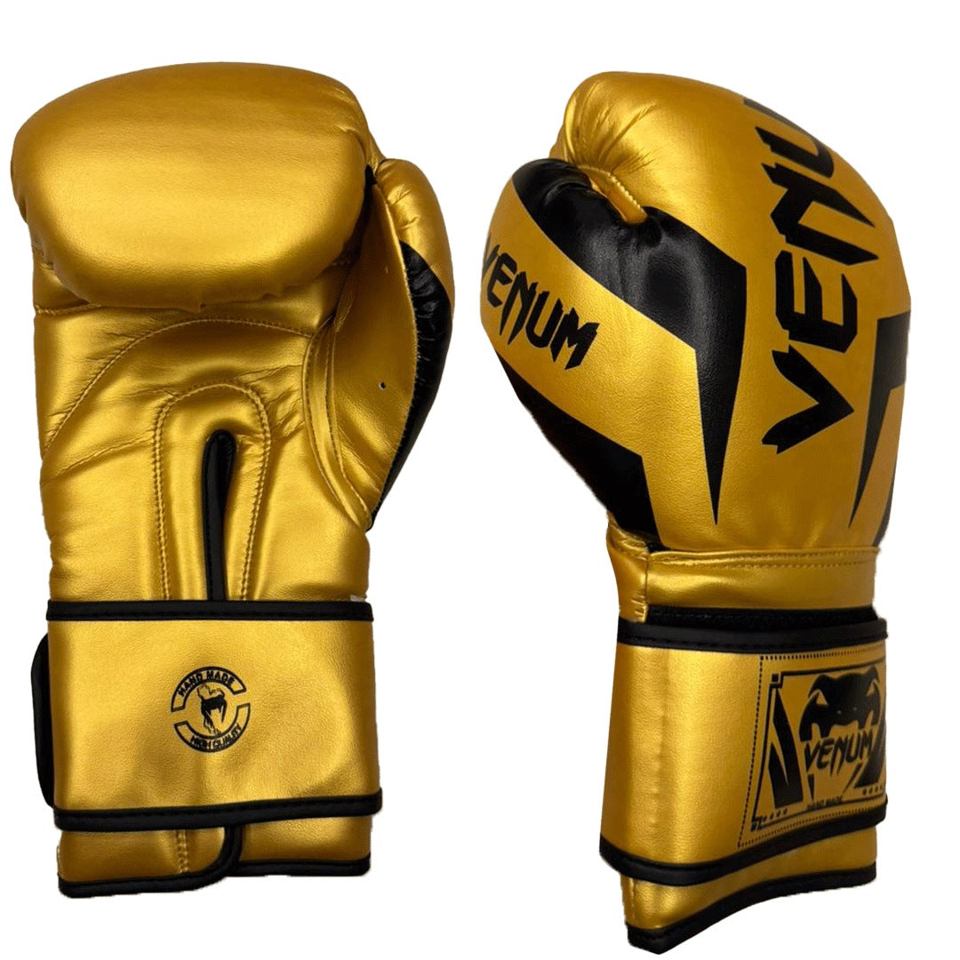 High Quality Boxing Gloves Pair (Gold/Black)