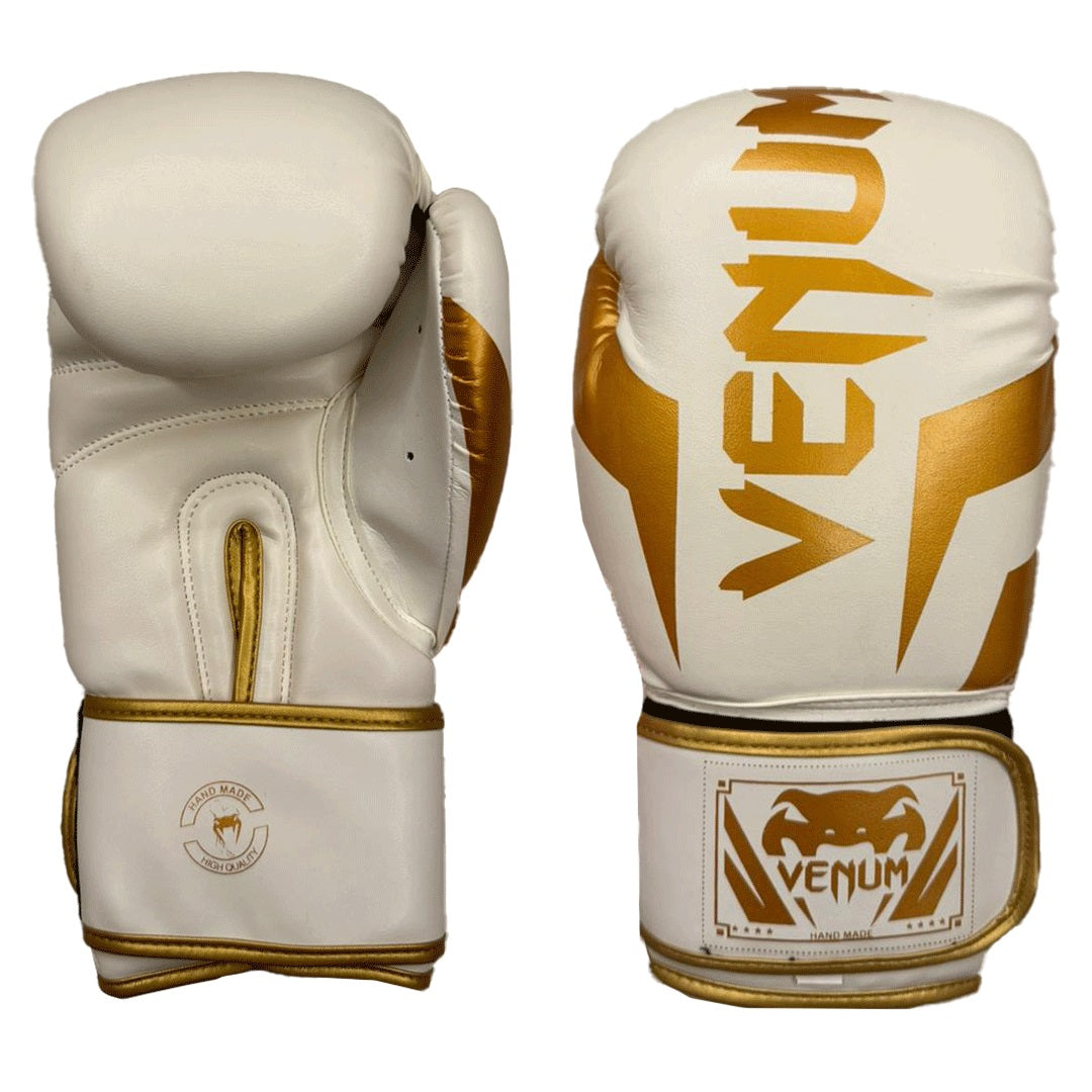 High Quality Boxing Gloves Pair (White/Gold)