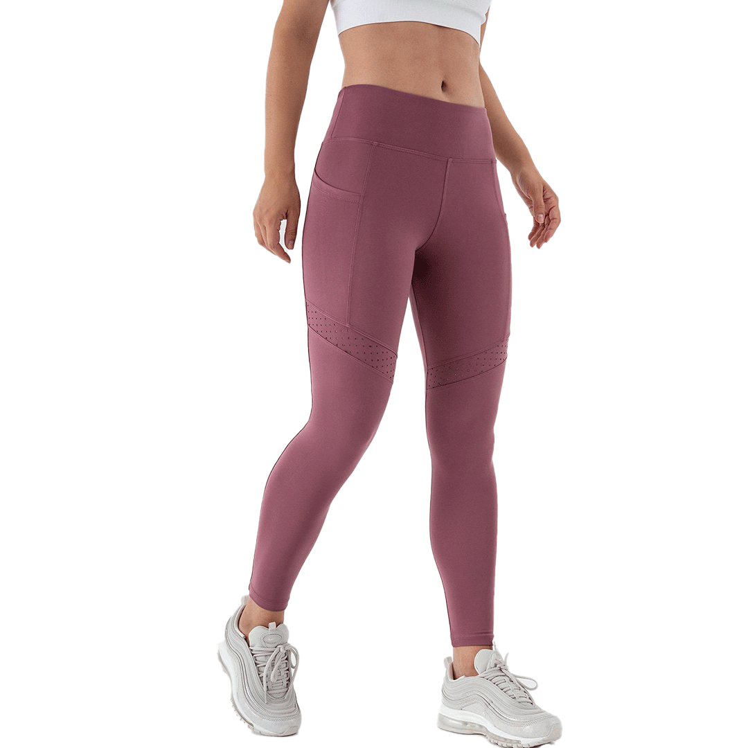 Laser-Cut Pocket Leggings (Purple)