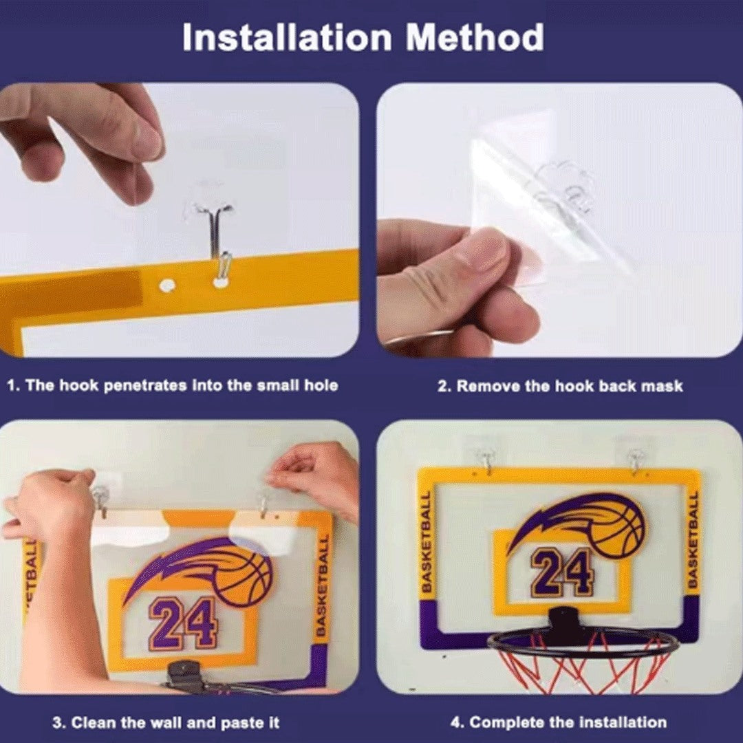 Indoor Basketball Mini Hook + Board + Ball