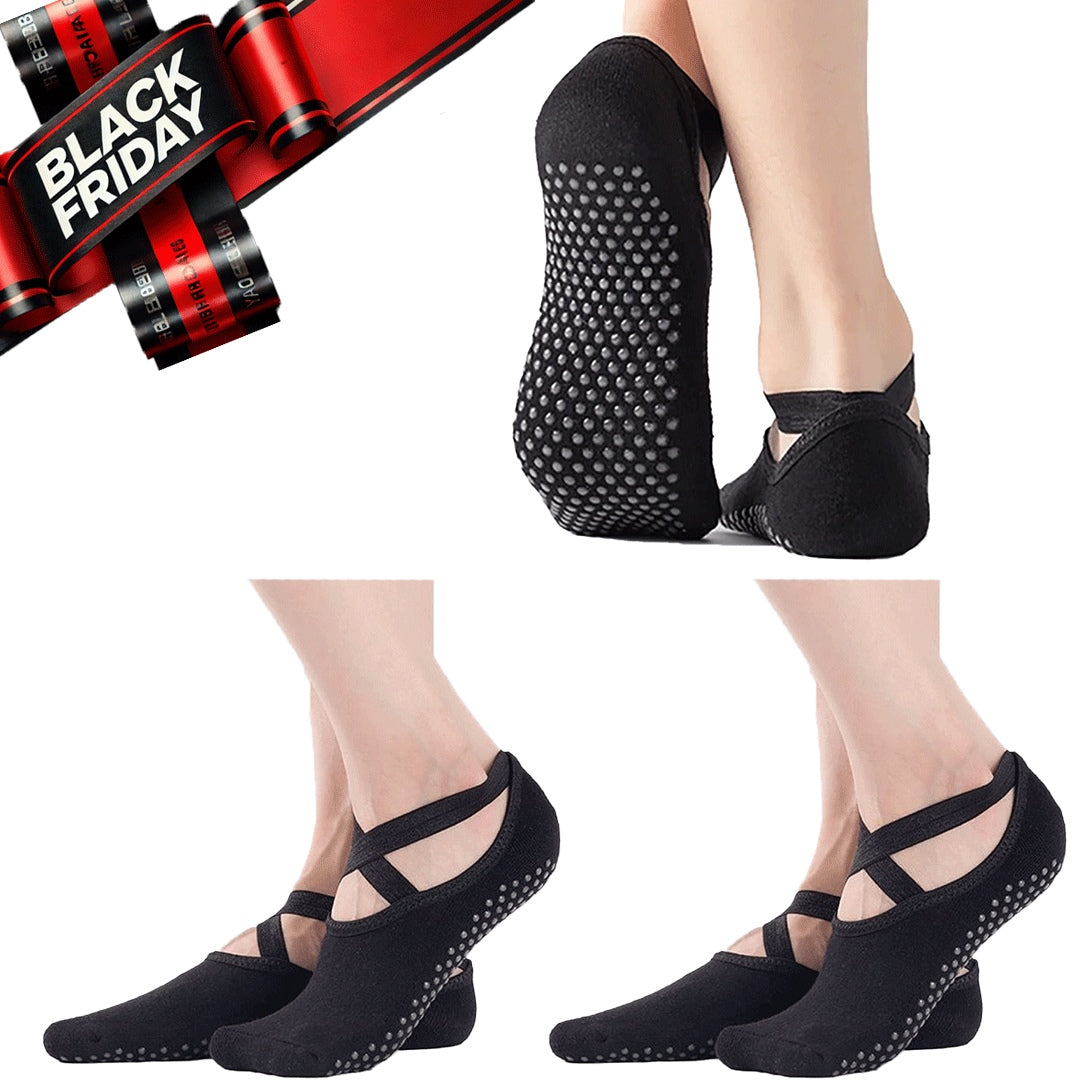 (3x) Pilates Non-Slip Grip Socks Offer
