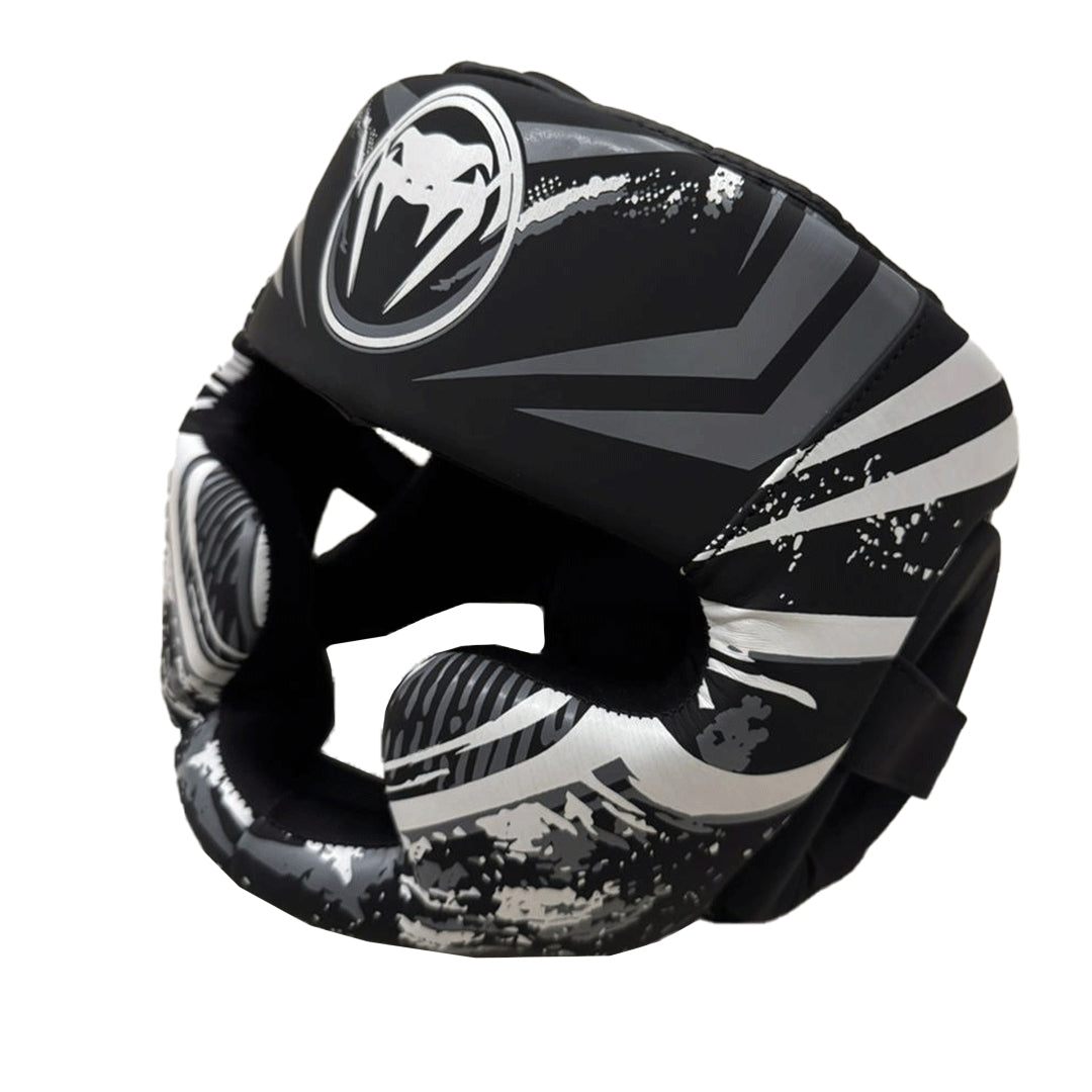 Head Guard Helmet with Full Jaw Protection (Taekwondo, Boxing, & Martial Arts) Black/White