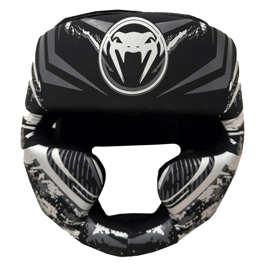 Head Guard Helmet with Full Jaw Protection (Taekwondo, Boxing, & Martial Arts) Black/White