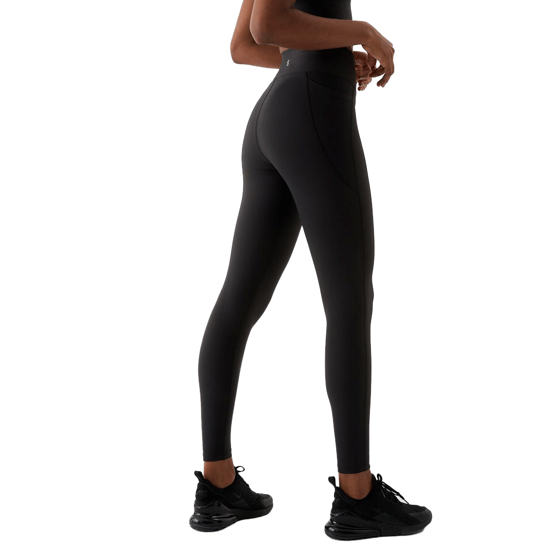 High Waisted Leggings Pocket Tights (Black)
