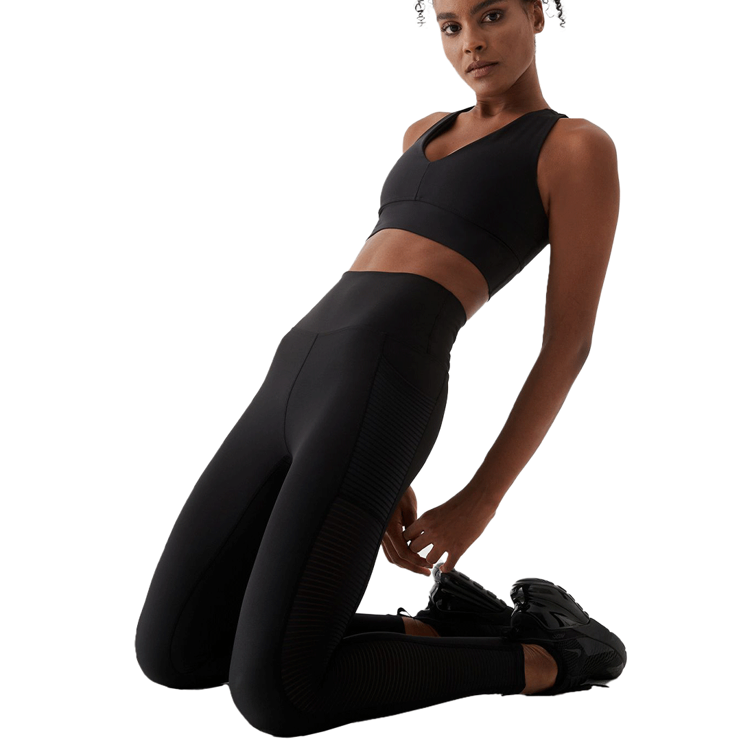 Mesh Pocket Tights Leggings (Black)