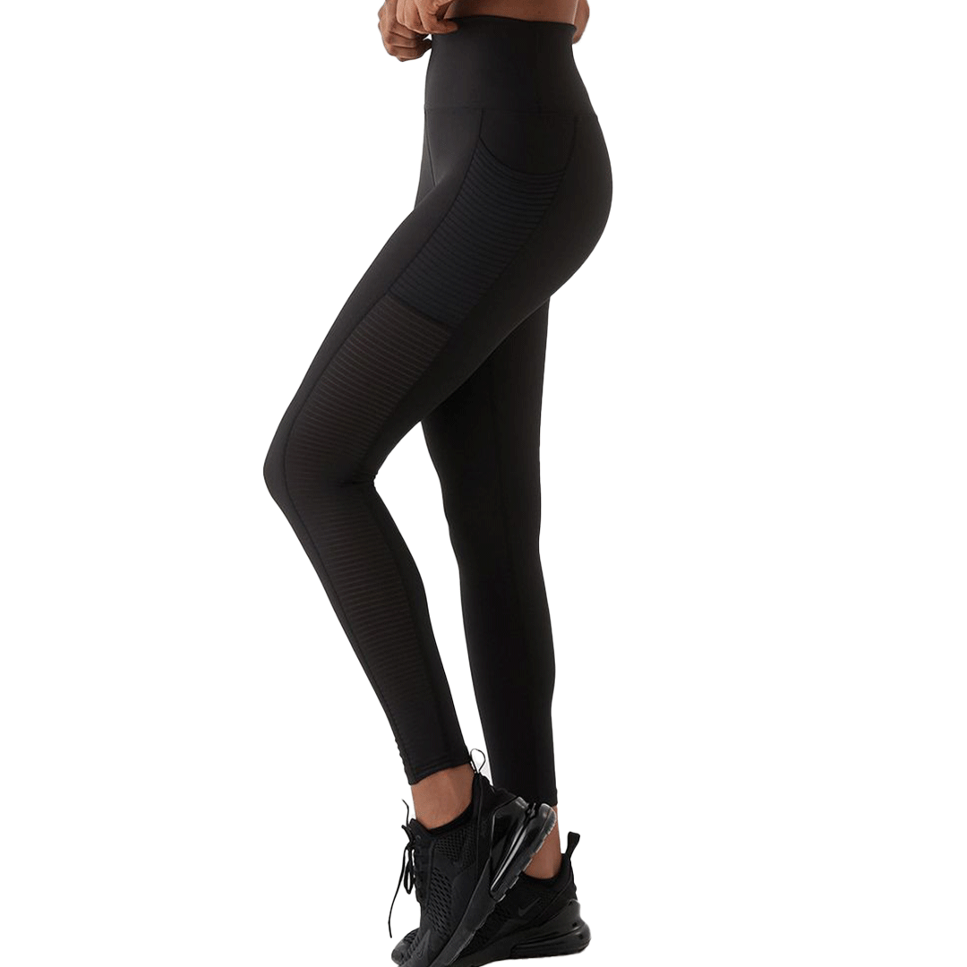 Mesh Pocket Tights Leggings (Black)