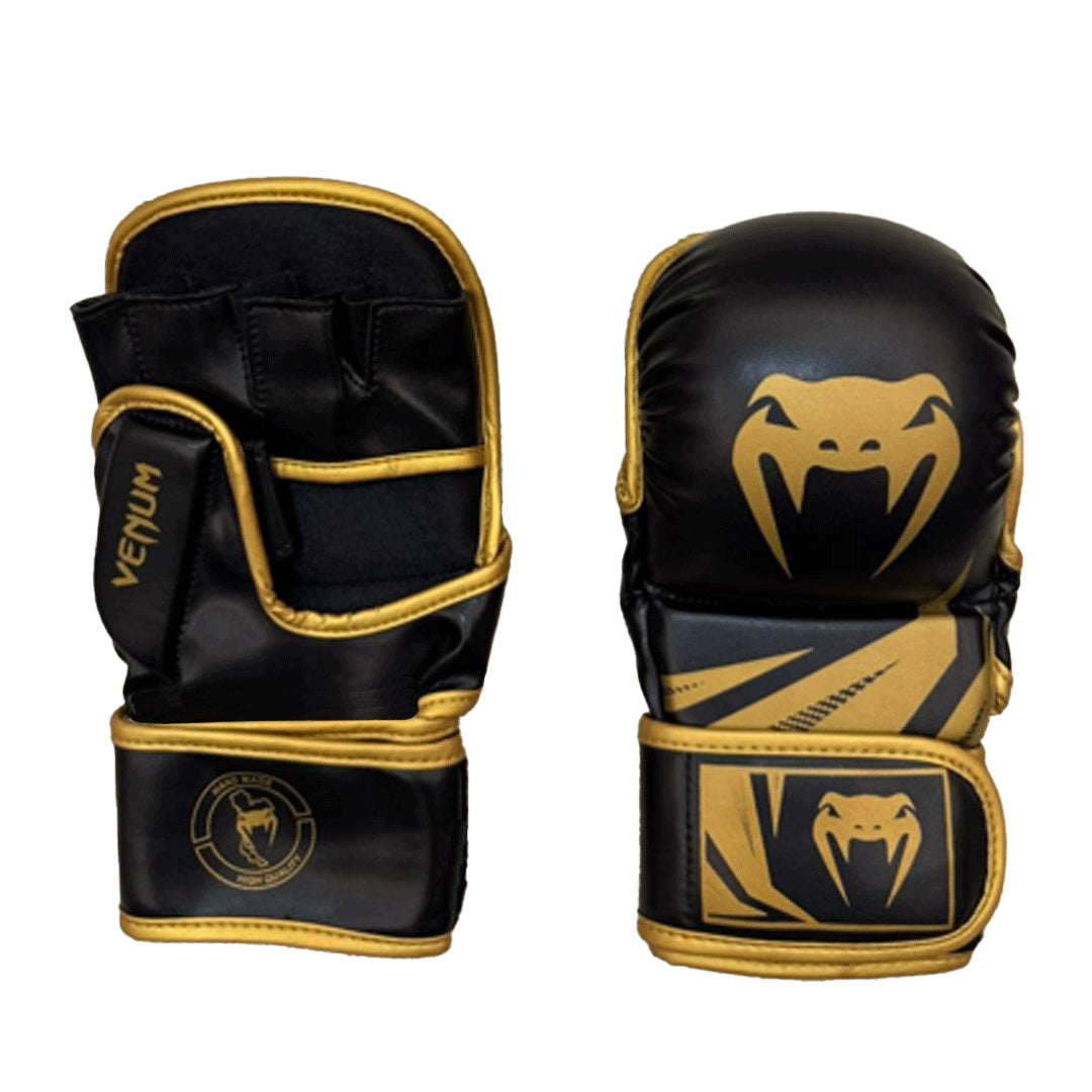 MMA Sparring Gloves with Thumb Protection (Black/Yellow)