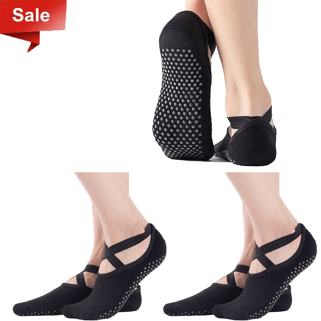 (3x) Pilates Non-Slip Grip Socks Offer