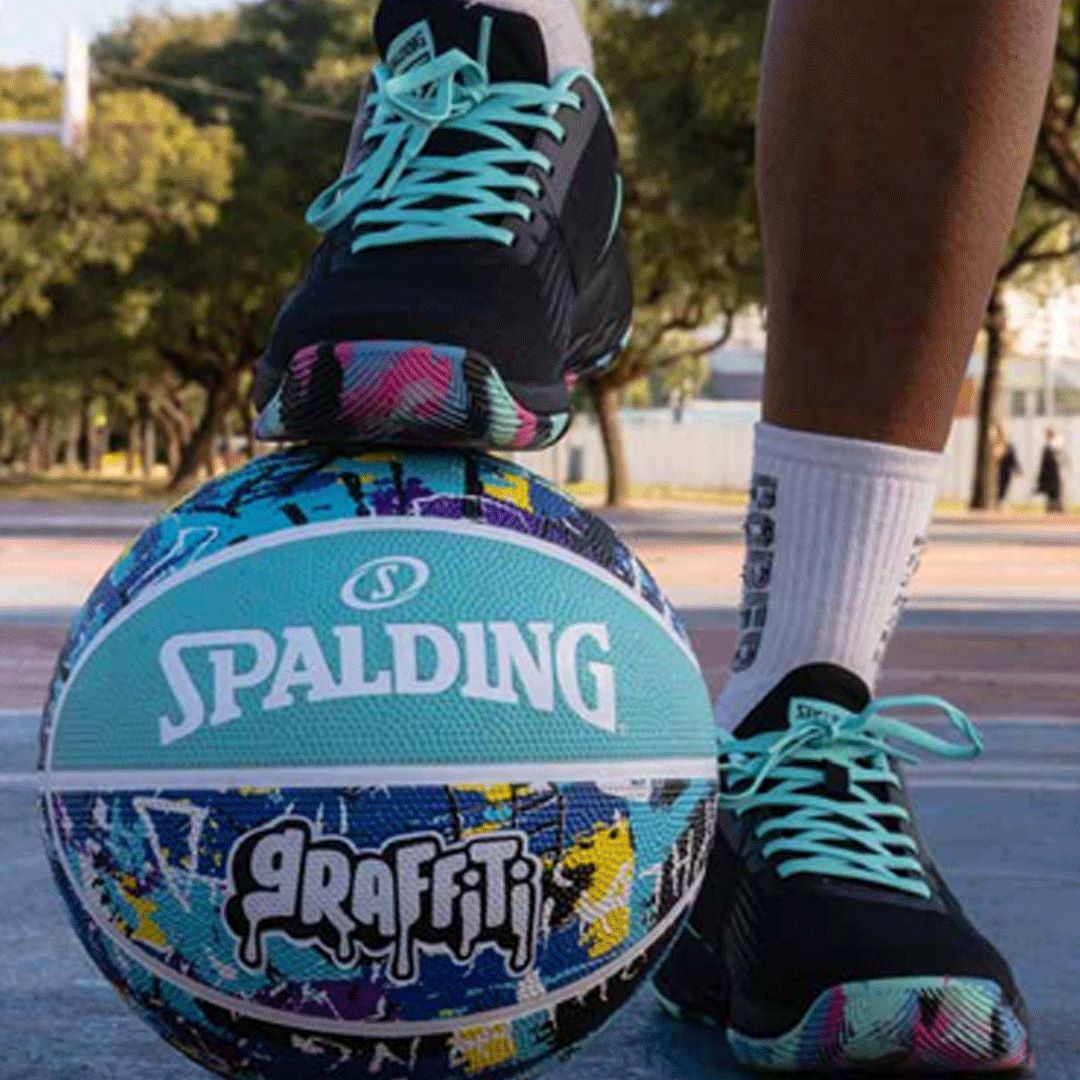 TF Spalding Shoes Black/Blue (Basketball, Training,...)