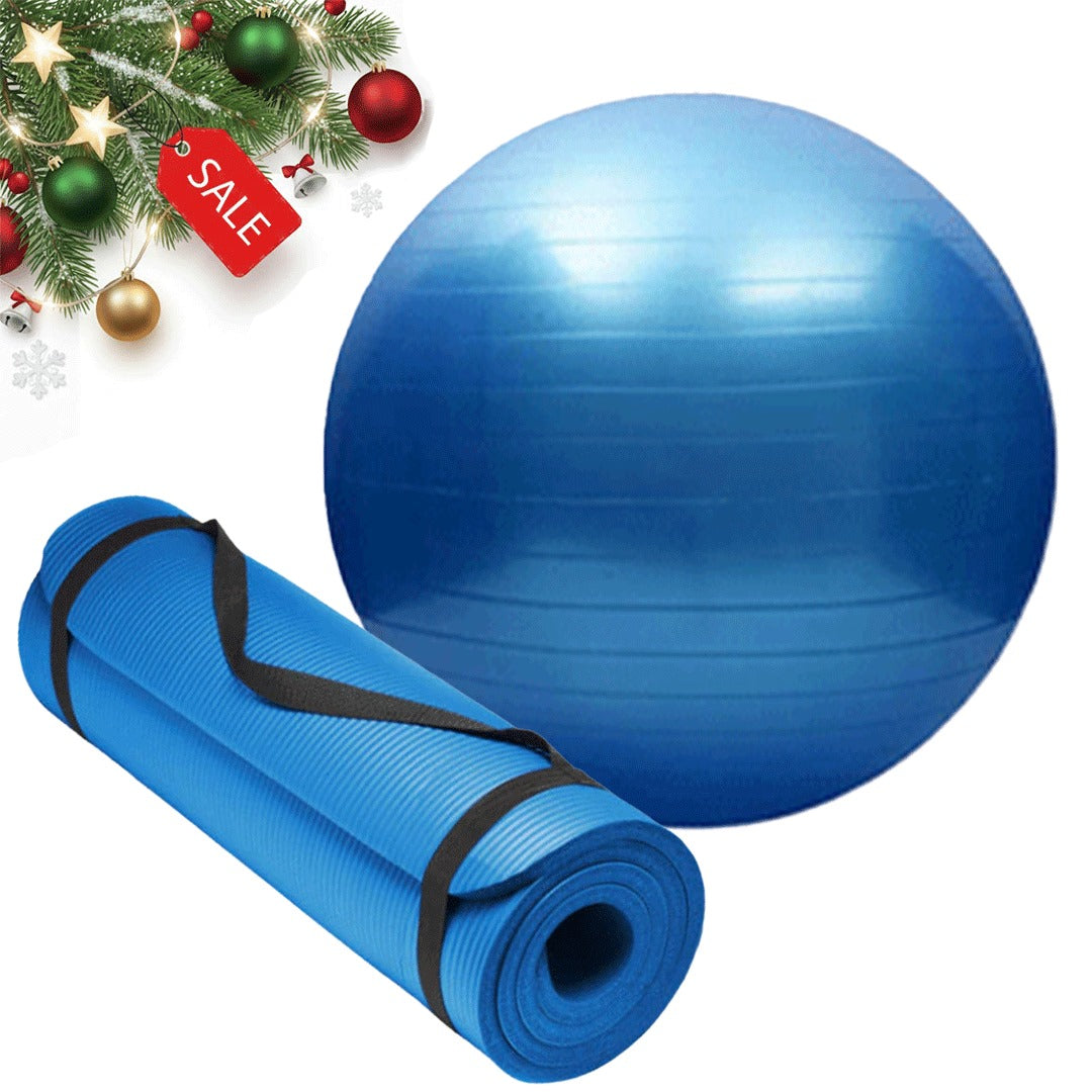 Yoga Mat (1cm thick) + Gym Ball (75cm)