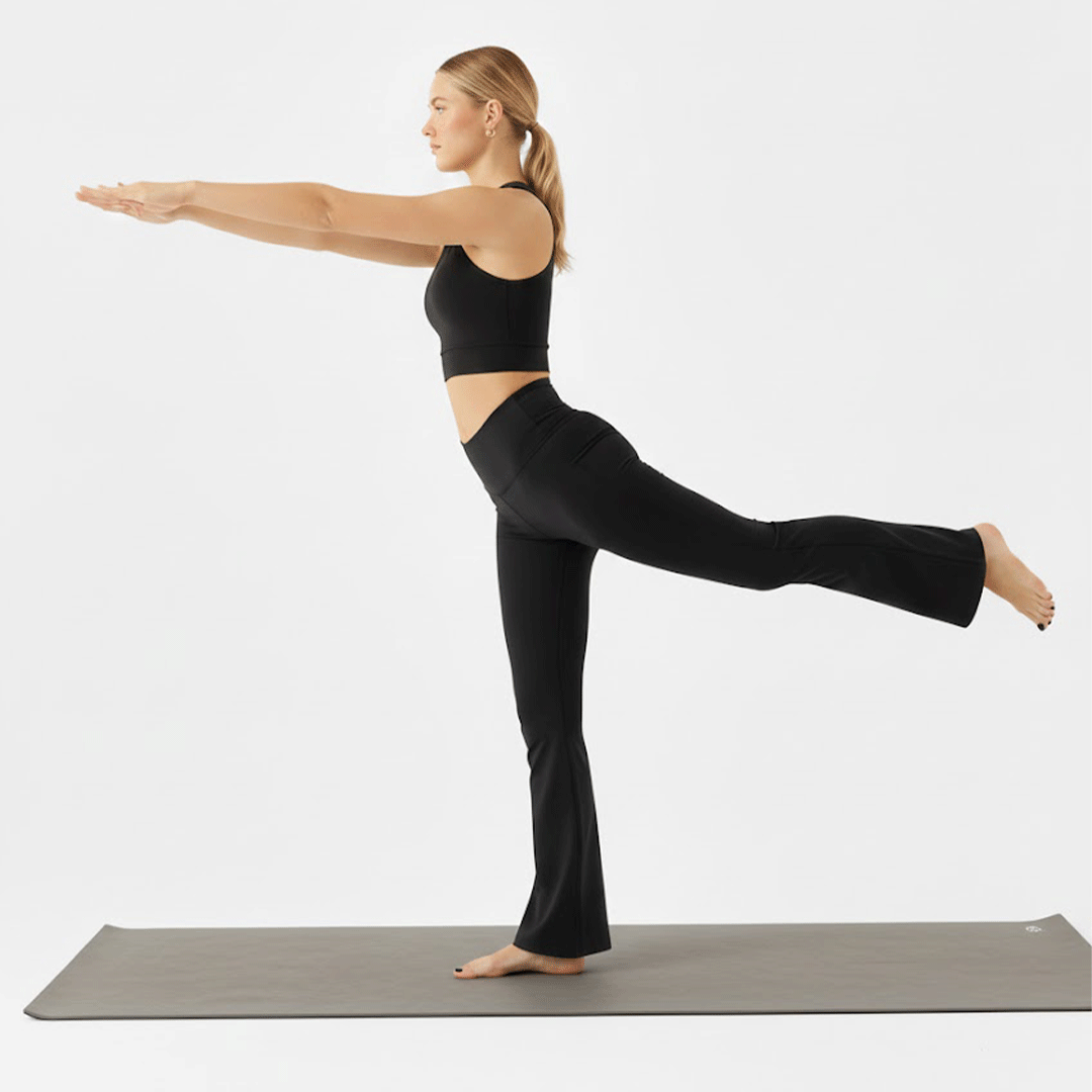 Flare Leggings + Medium Sports Bra Yoga Workout Set Offer