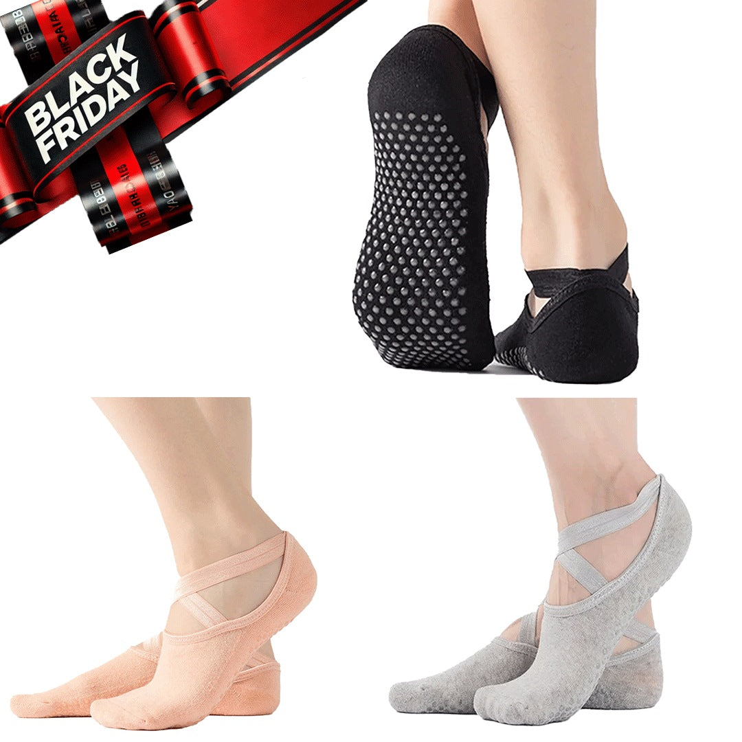 (3x) Pilates Non-Slip Grip Socks Offer