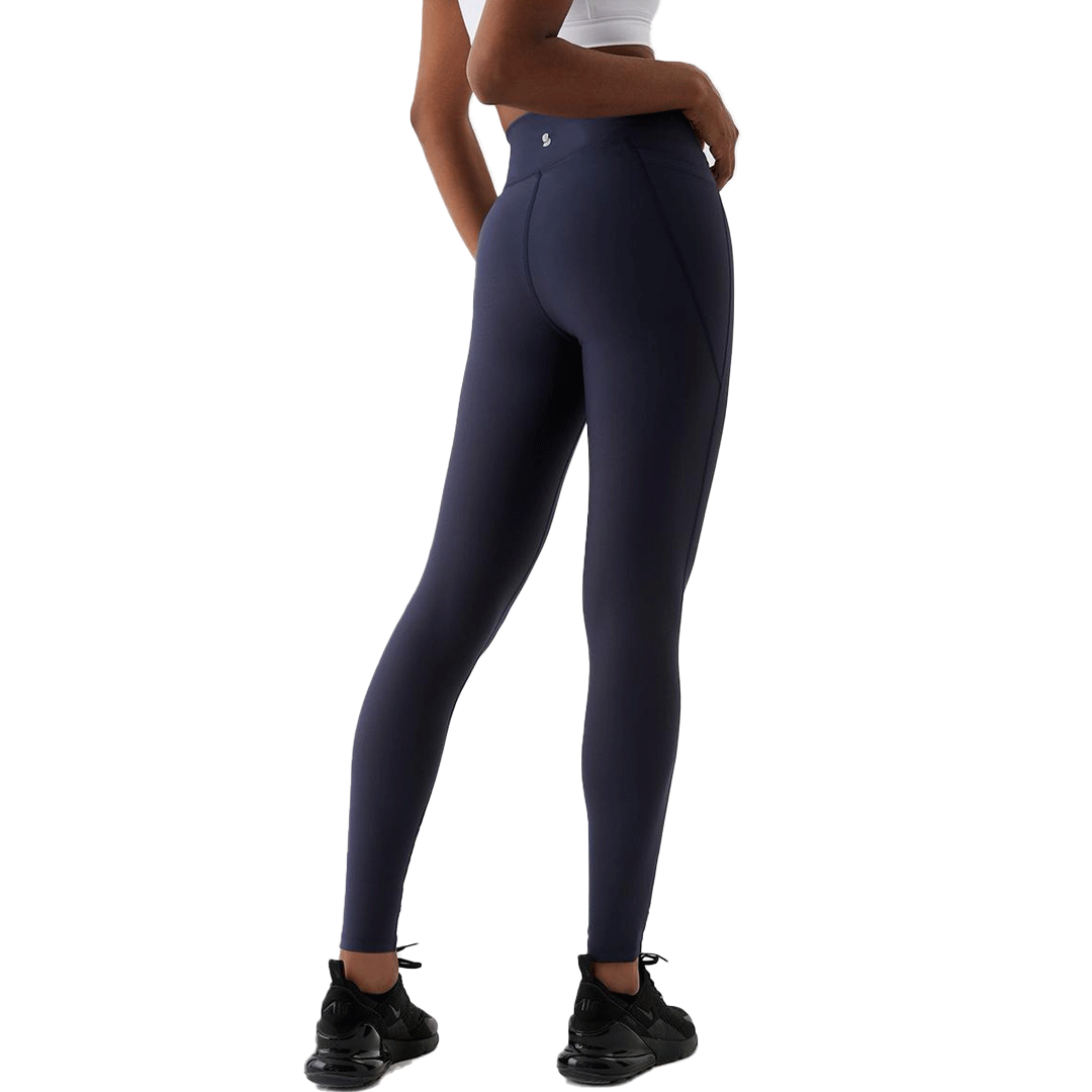 V-Belt Sports Leggings (Navy, Dark Blue)