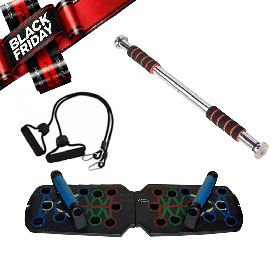 Push-up Board + Pull-up Bar + Resistance Band