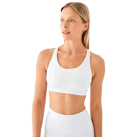 Medium Sports Bra (White)
